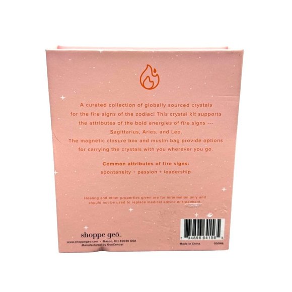 Zodiac Crystal Collection Fire Signs Sagittarius, Aries, Leo 6 Stones W/Case - Picture 4 of 6